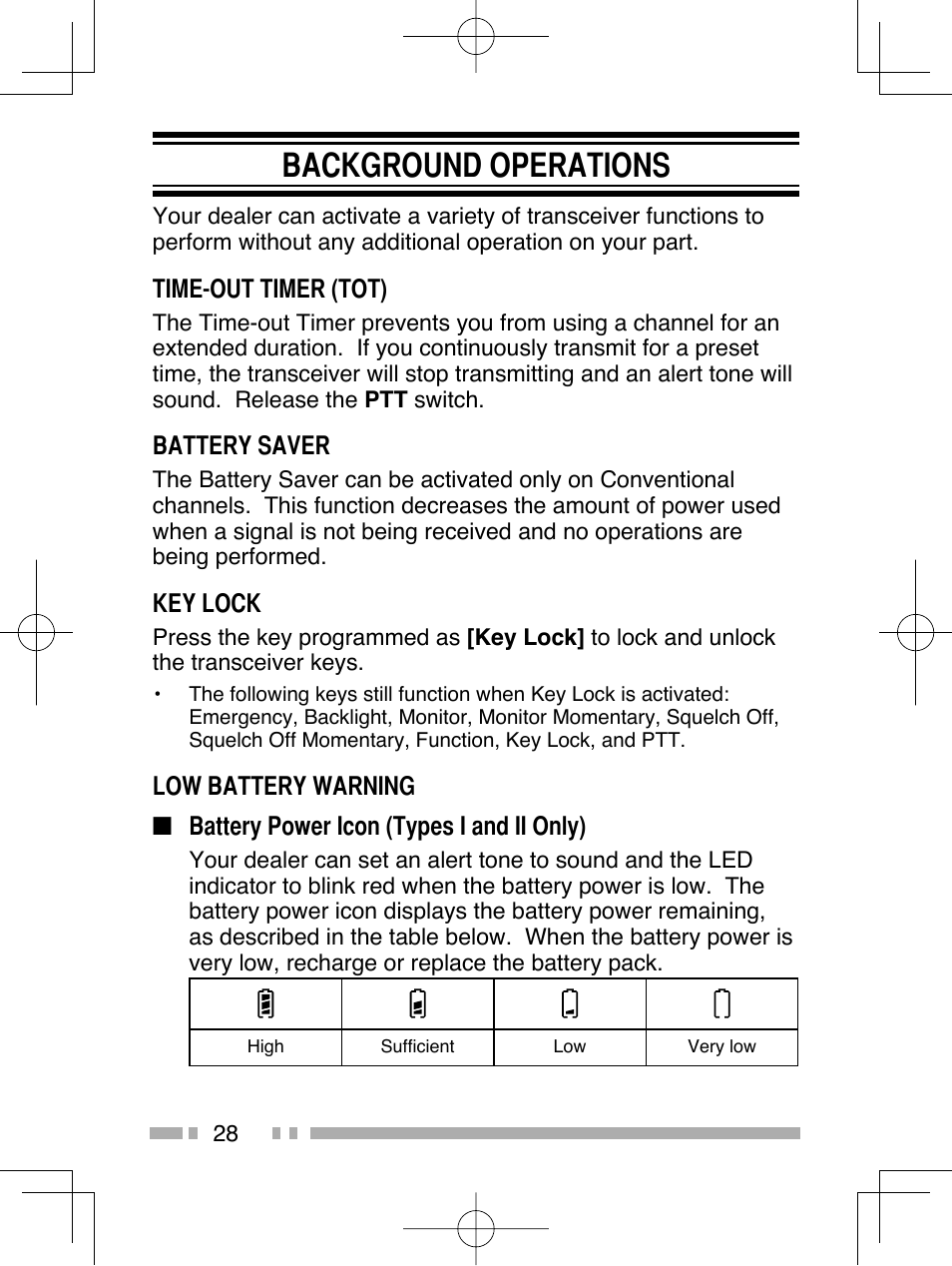 Background operations | Kenwood NX-320E3 User Manual | Page 37 / 40