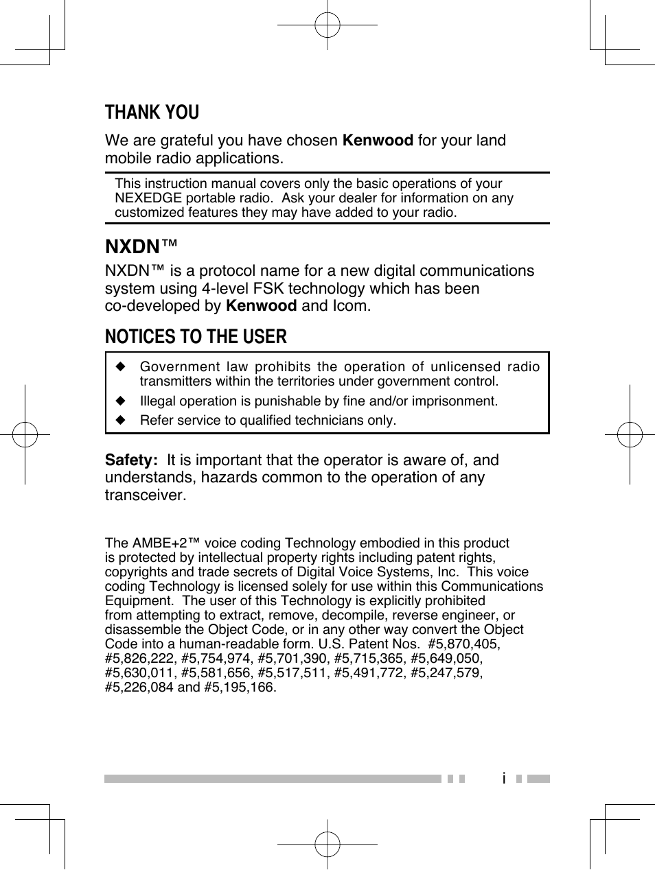 Nxdn, Notices to the user | Kenwood NX-320E3 User Manual | Page 4 / 40