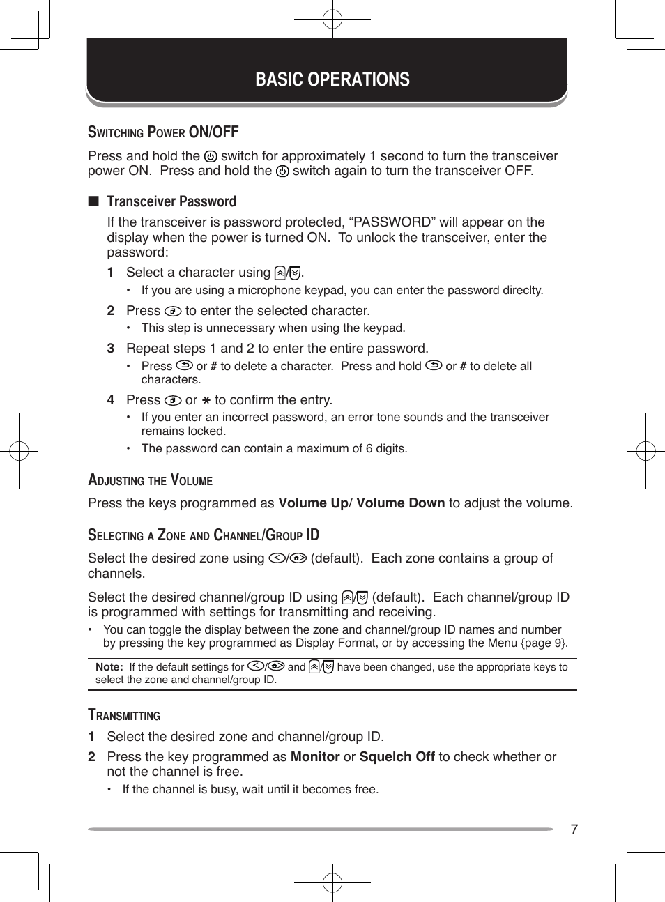 Basic operations, On/off | Kenwood NX-800E User Manual | Page 15 / 31