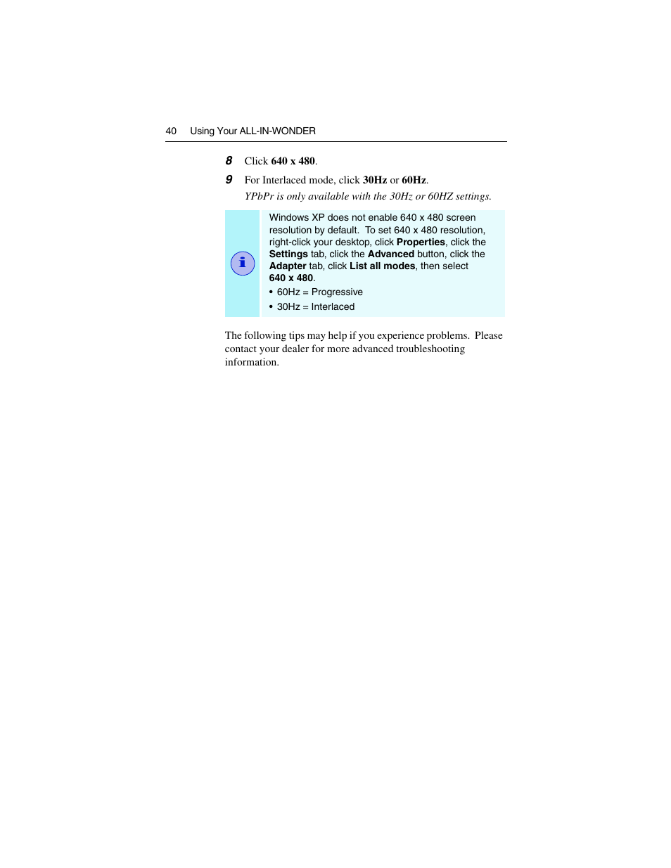ATI Technologies ALL-IN-WONDER 9700 User Manual | Page 46 / 64