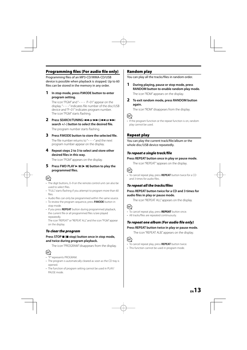 Kenwood M-505USB-S User Manual | Page 13 / 24