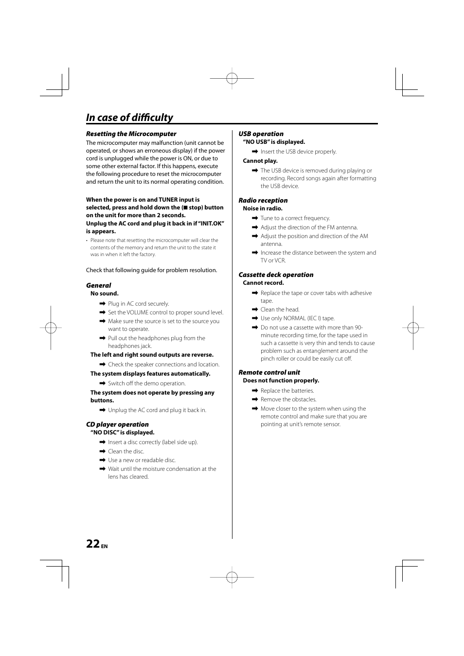 Kenwood M-505USB-S User Manual | Page 22 / 24