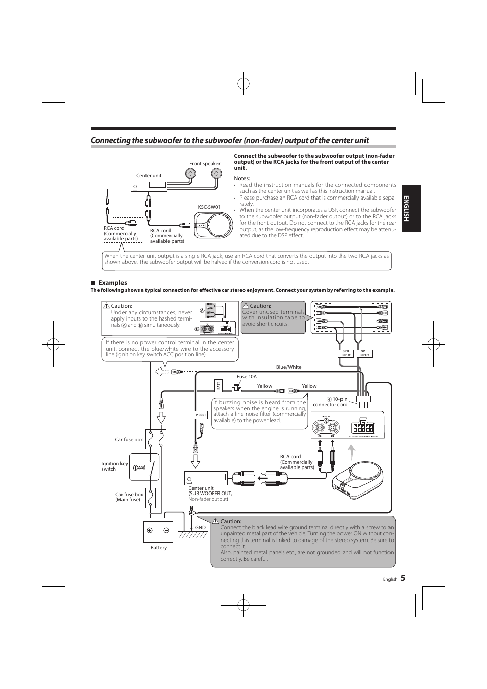 Kenwood KSC-SW01 User Manual | Page 5 / 7