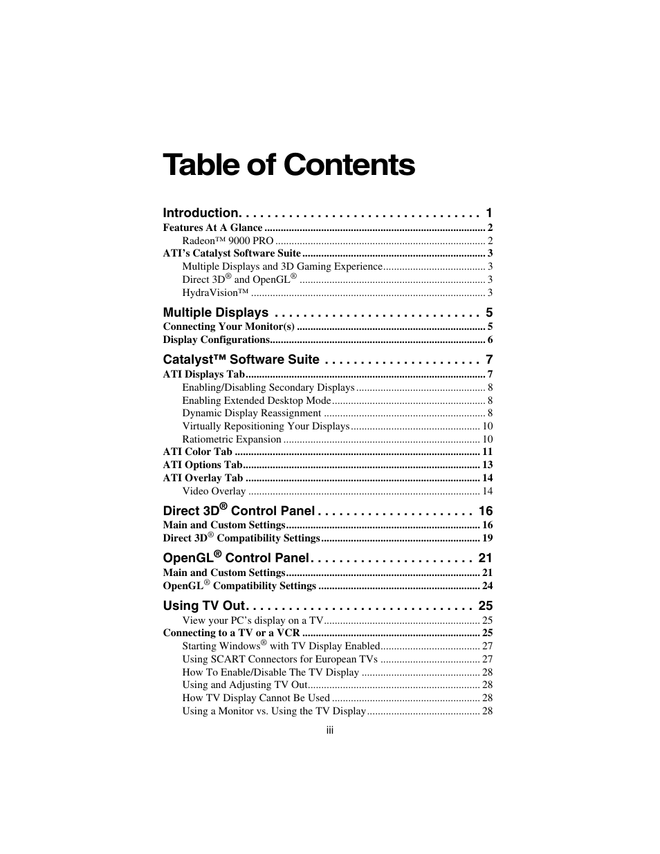 ATI Technologies RADEON 9000 PRO User Manual | Page 3 / 35