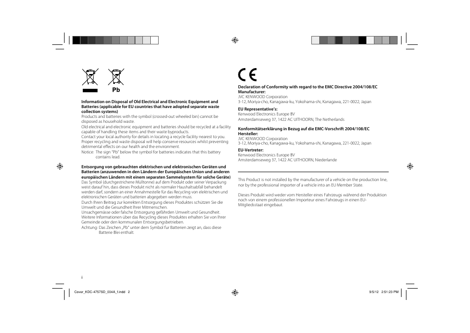 Kenwood KDC-3657SD User Manual | Page 2 / 15