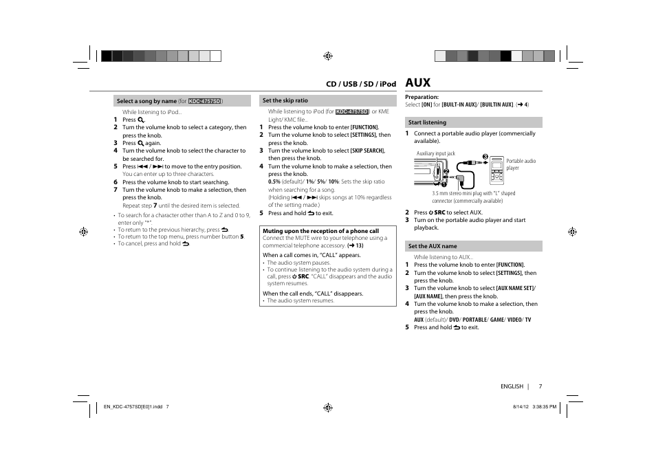 Kenwood KDC-3657SD User Manual | Page 9 / 15