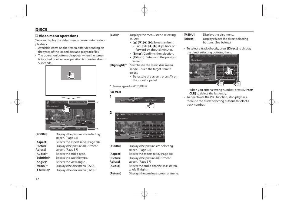 Discs | Kenwood DDX4025BT User Manual | Page 12 / 64