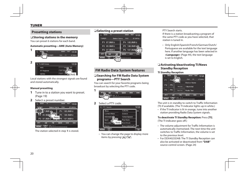 Kenwood DDX4025BT User Manual | Page 20 / 64