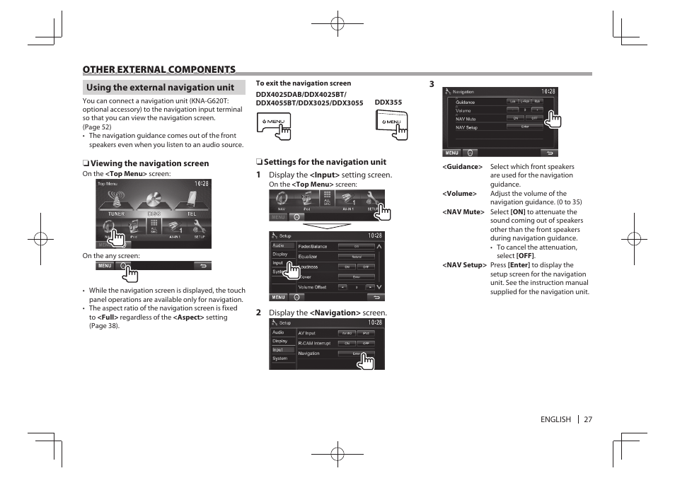 Other external components | Kenwood DDX4025BT User Manual | Page 27 / 64