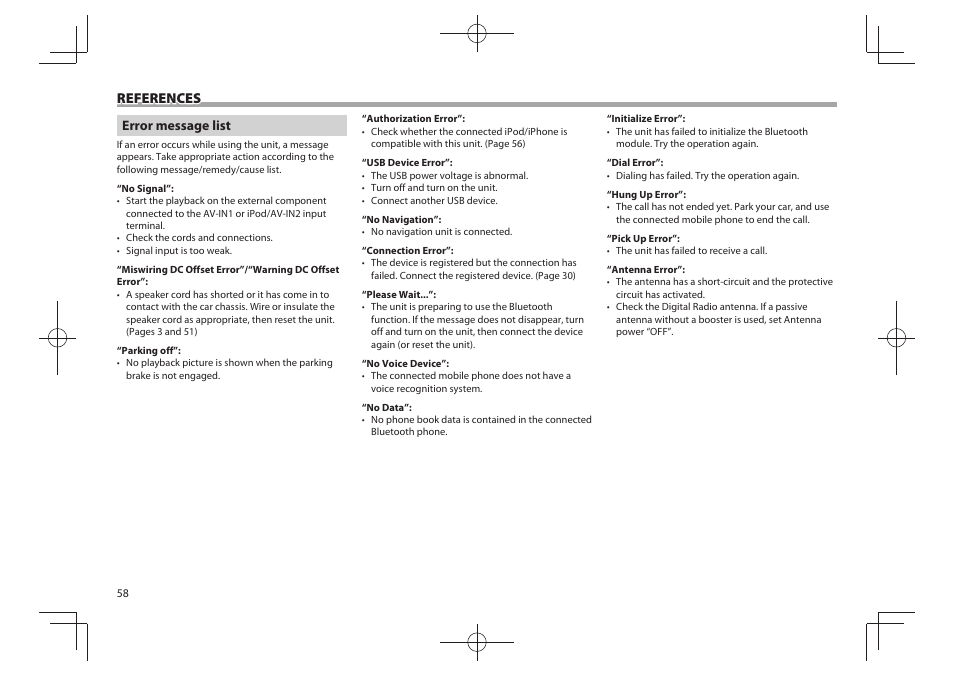 References | Kenwood DDX4025BT User Manual | Page 58 / 64