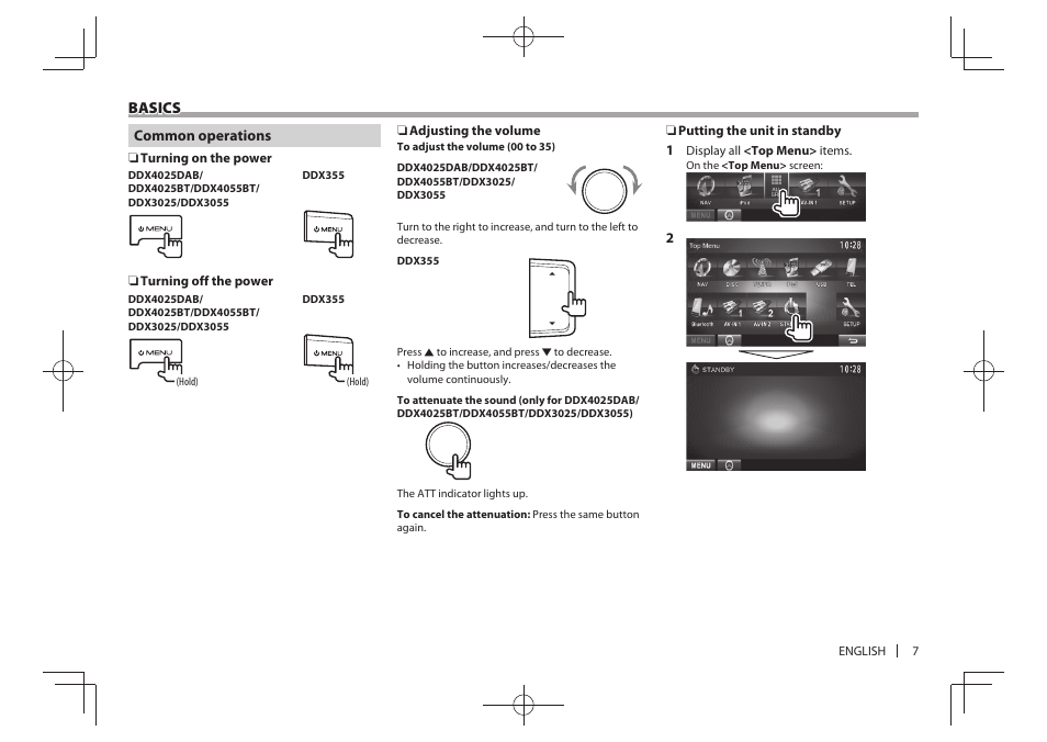 Kenwood DDX4025BT User Manual | Page 7 / 64