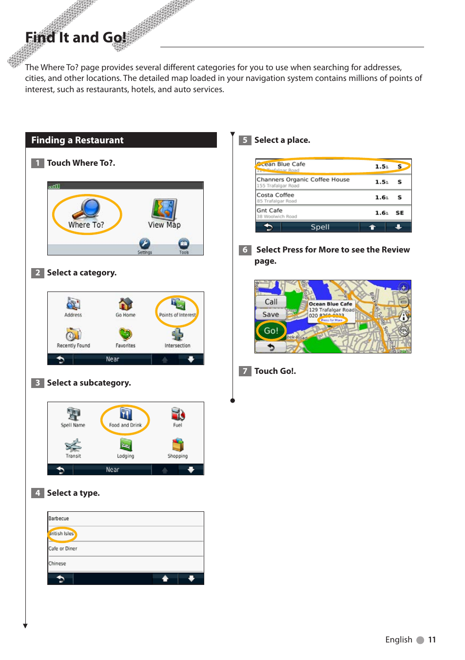 Find it and go | Kenwood DNX5210BT User Manual | Page 11 / 28