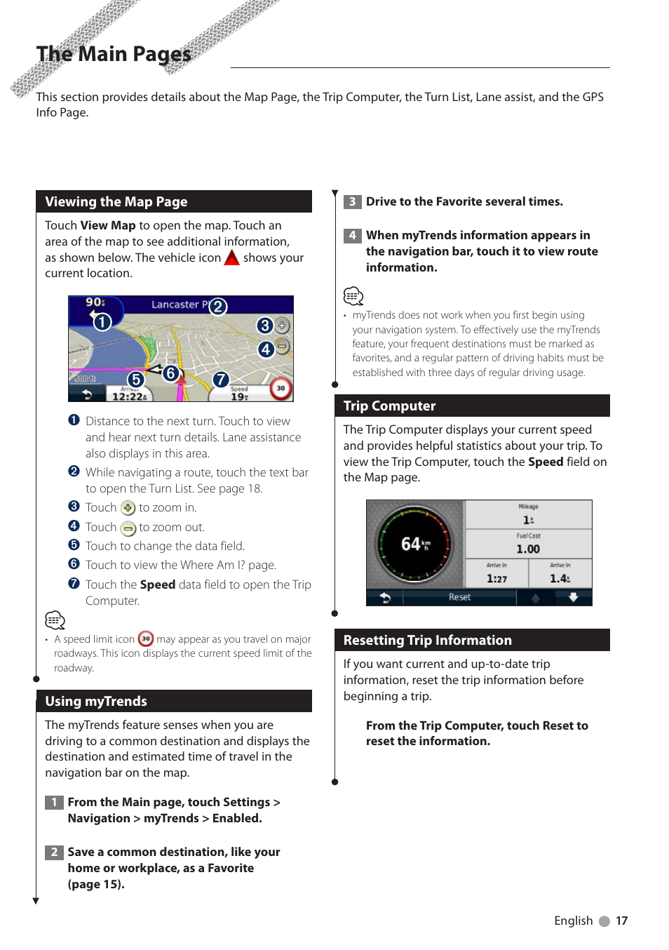 The main pages | Kenwood DNX5210BT User Manual | Page 17 / 28