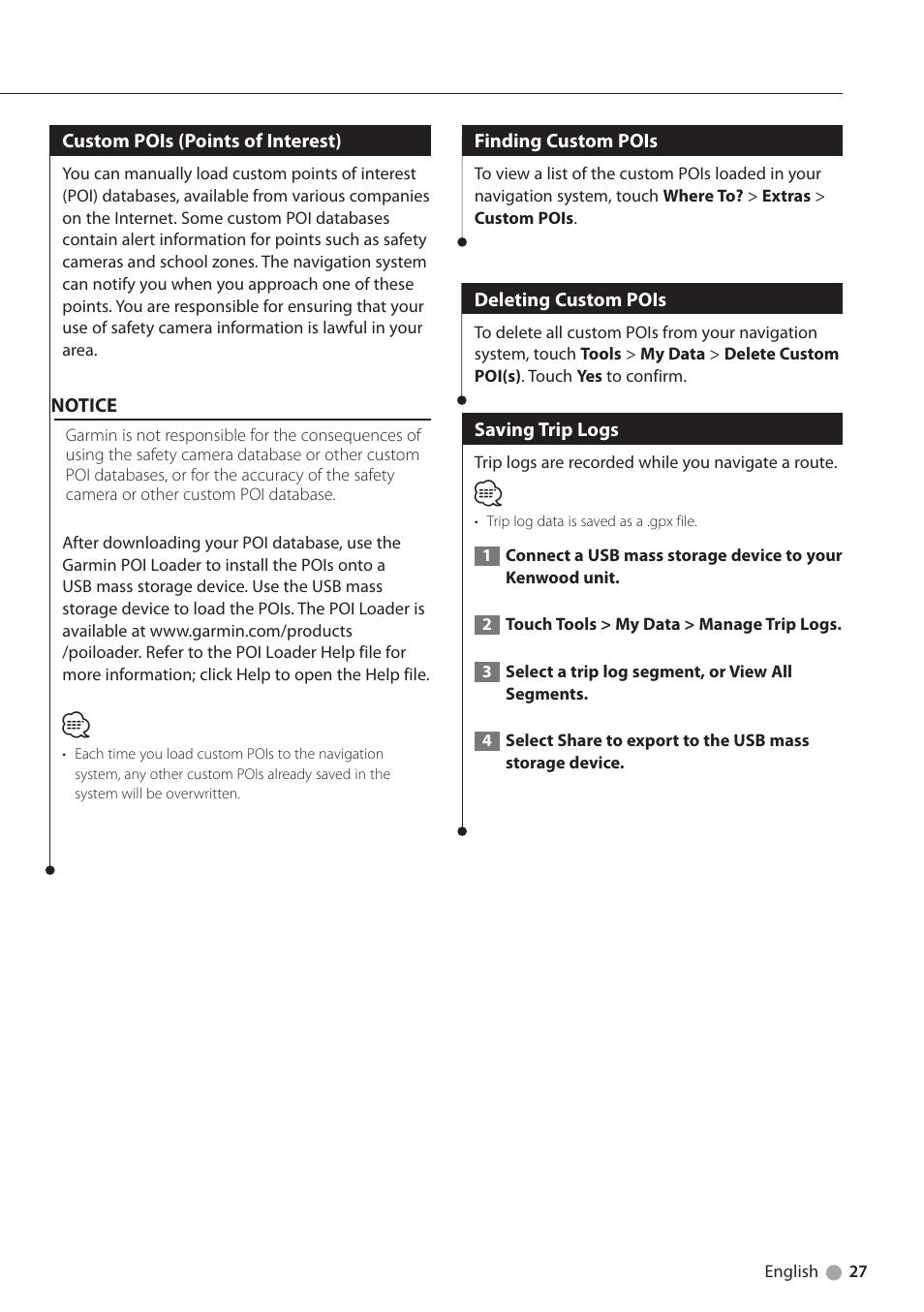 Kenwood DNX5210BT User Manual | Page 27 / 28