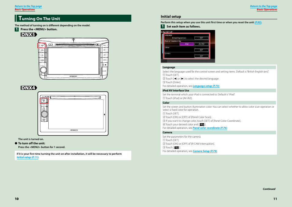 Turning on the unit, Urning on the unit | Kenwood DNX521VBT User Manual | Page 6 / 56