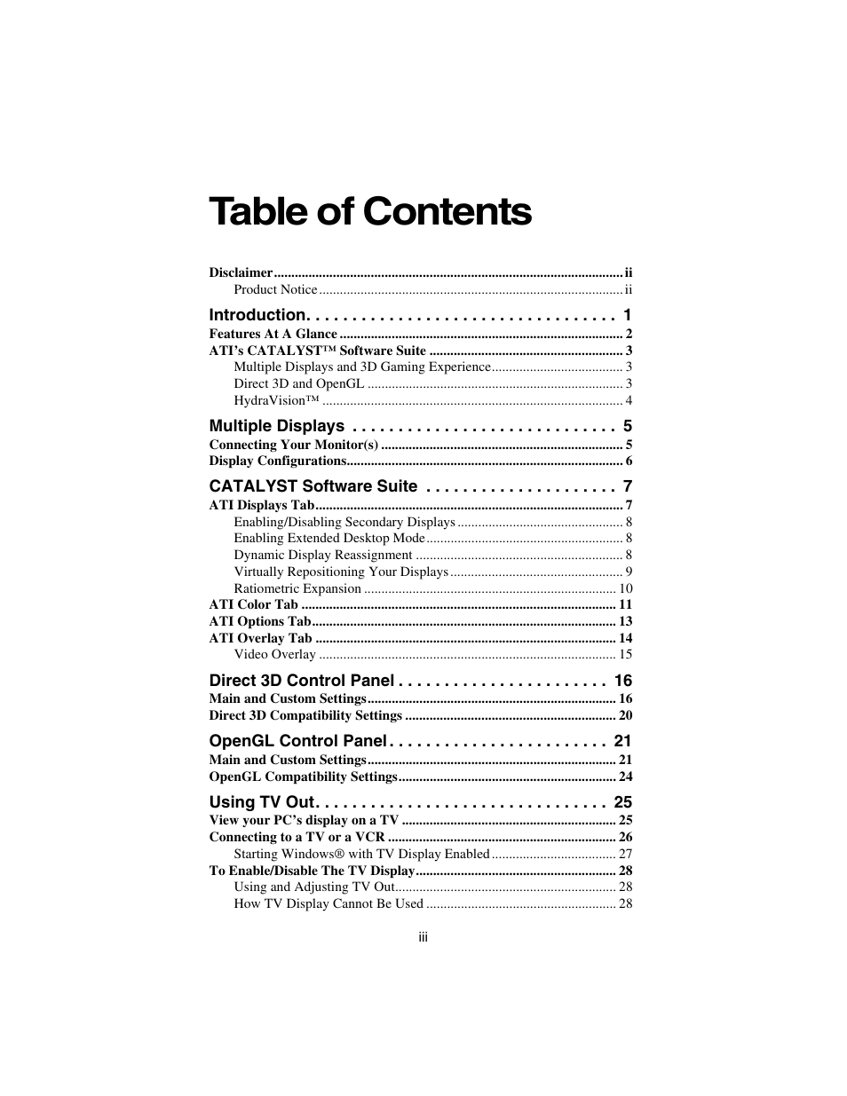 ATI Technologies RADEON 9500 SERIES User Manual | Page 3 / 37