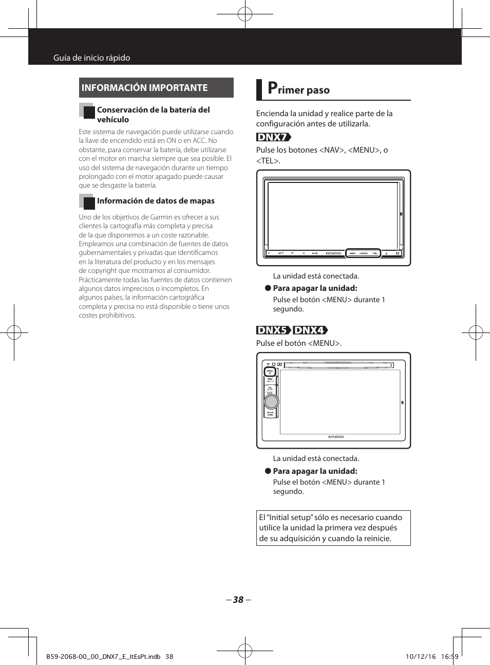 Rimer paso | Kenwood DNX7280BT User Manual | Page 6 / 33