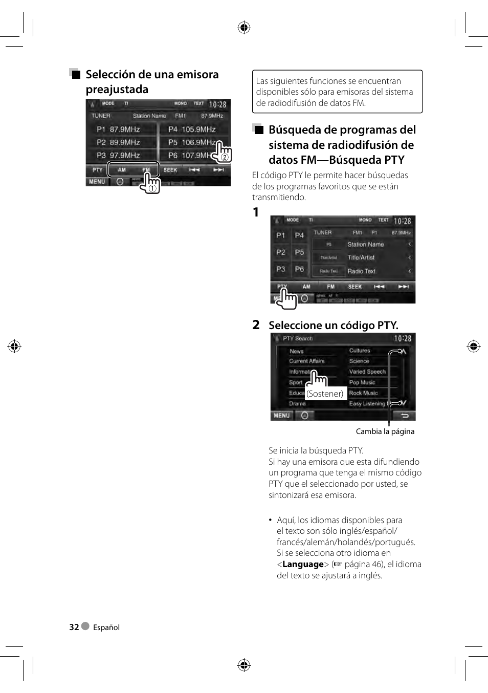 Selección de una emisora preajustada | Kenwood DDX4023BT User Manual | Page 32 / 84