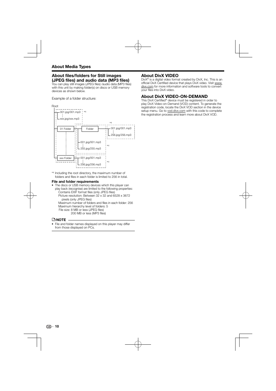 About divx video, About divx video-on-demand, About media types | Kenwood BD-7000 User Manual | Page 11 / 55