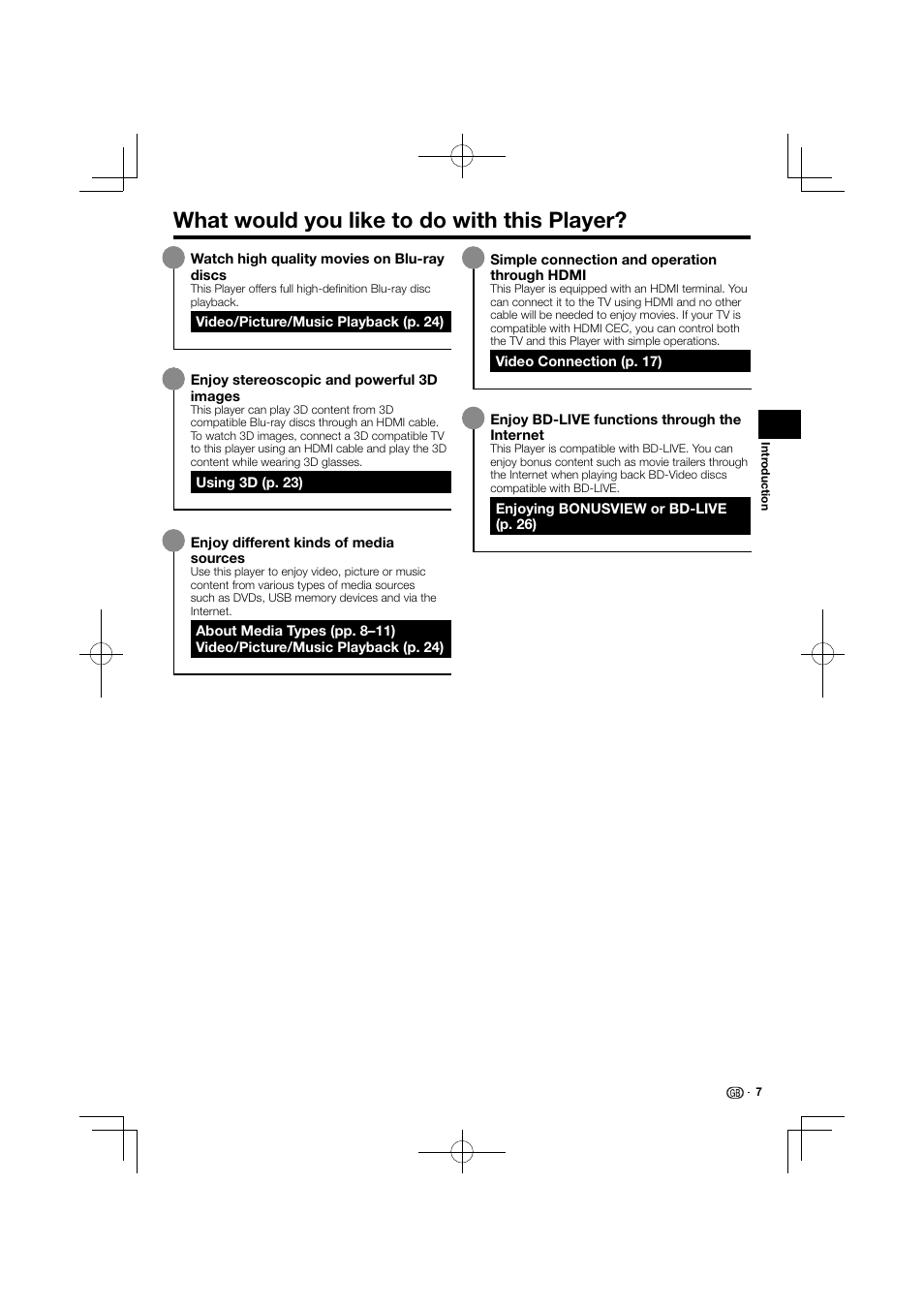 What would you like to do with this player | Kenwood BD-7000 User Manual | Page 8 / 55