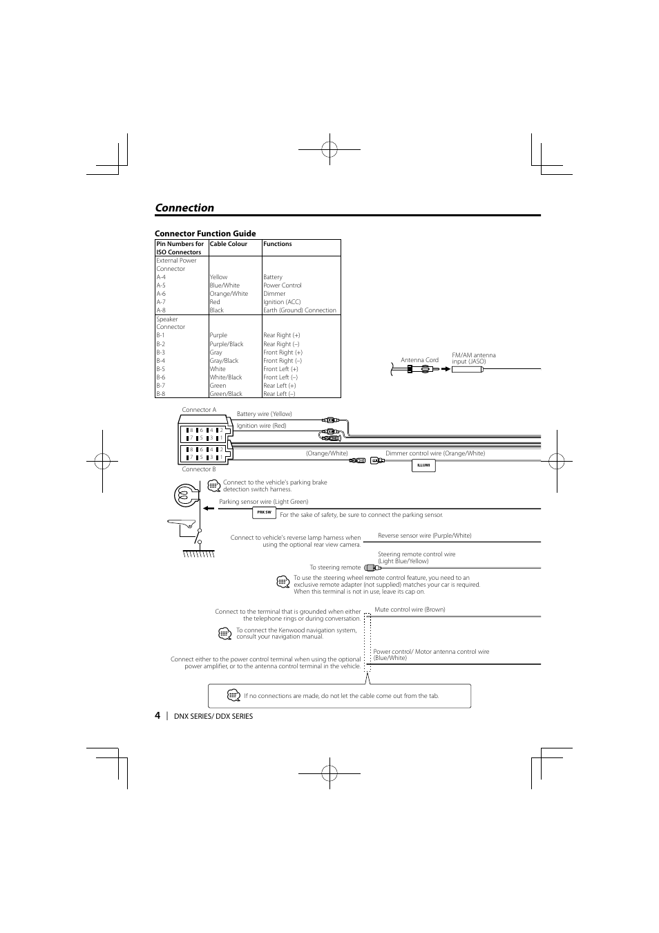 Connection | Kenwood DDX5026 User Manual | Page 4 / 12