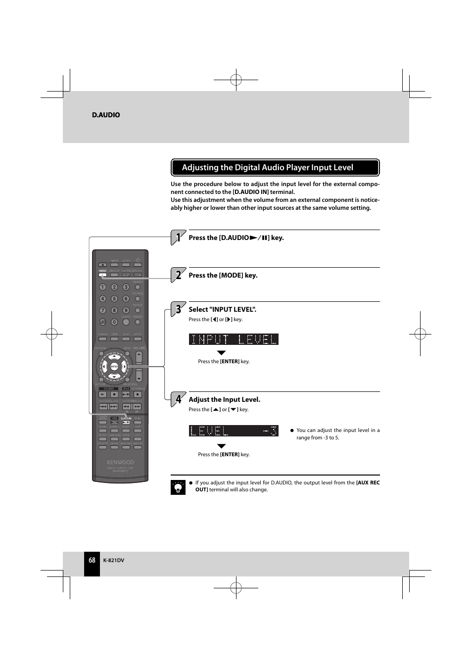 Kenwood K-821DV User Manual | Page 68 / 108