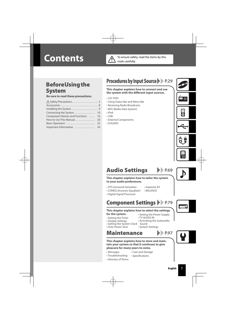 Kenwood K-821DV User Manual | Page 7 / 108