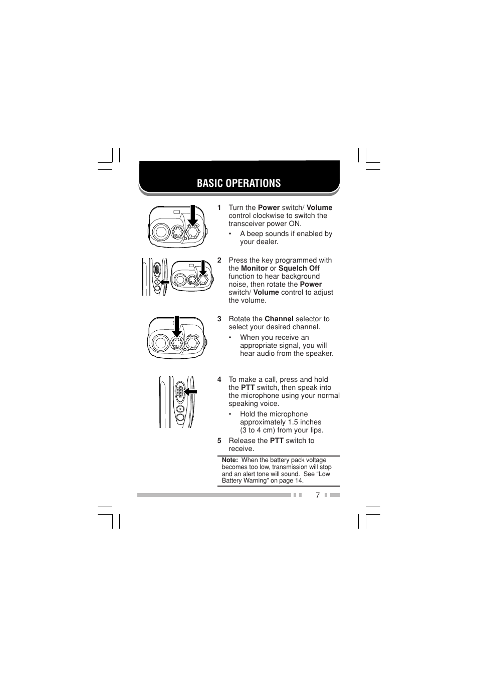 Basic operations | Kenwood TK-3202E - Discontinued User Manual | Page 13 / 22