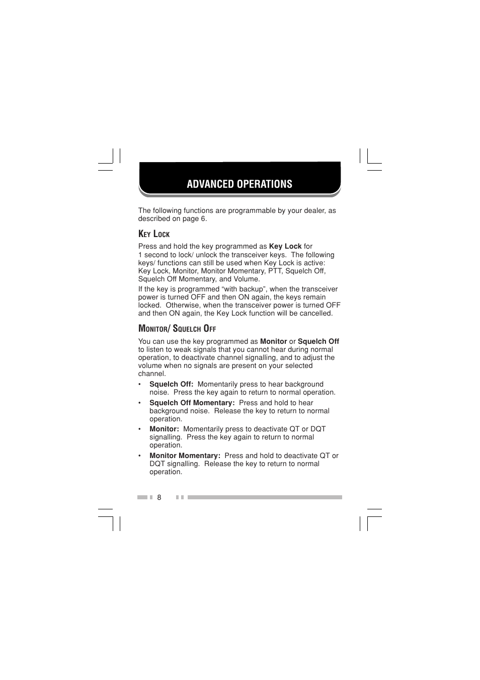 Advanced operations | Kenwood TK-3202E - Discontinued User Manual | Page 14 / 22