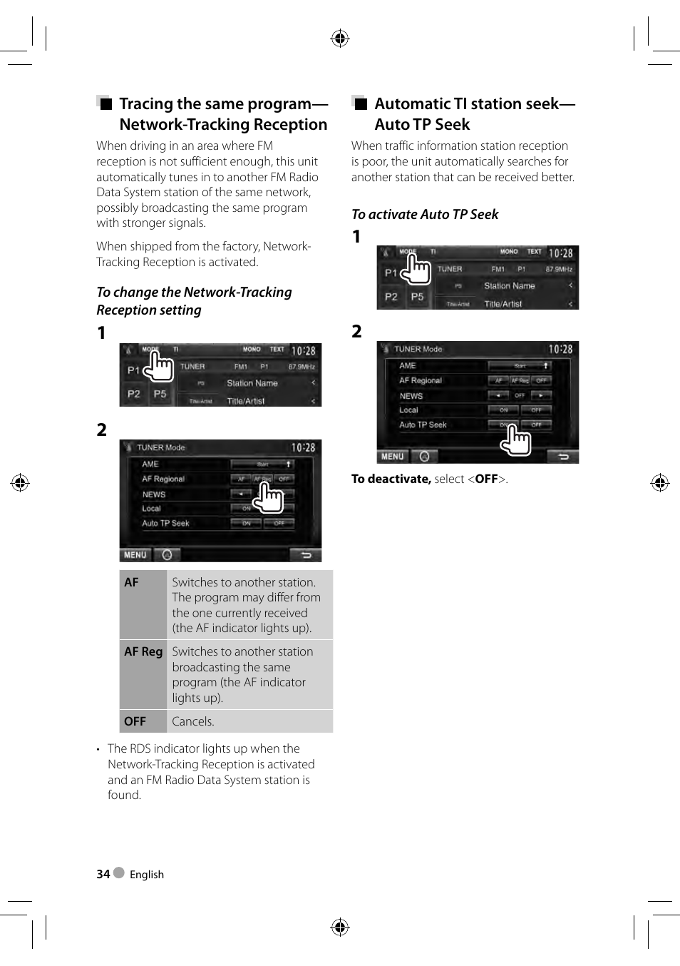 Automatic ti station seek— auto tp seek | Kenwood DDX3023 User Manual | Page 34 / 84