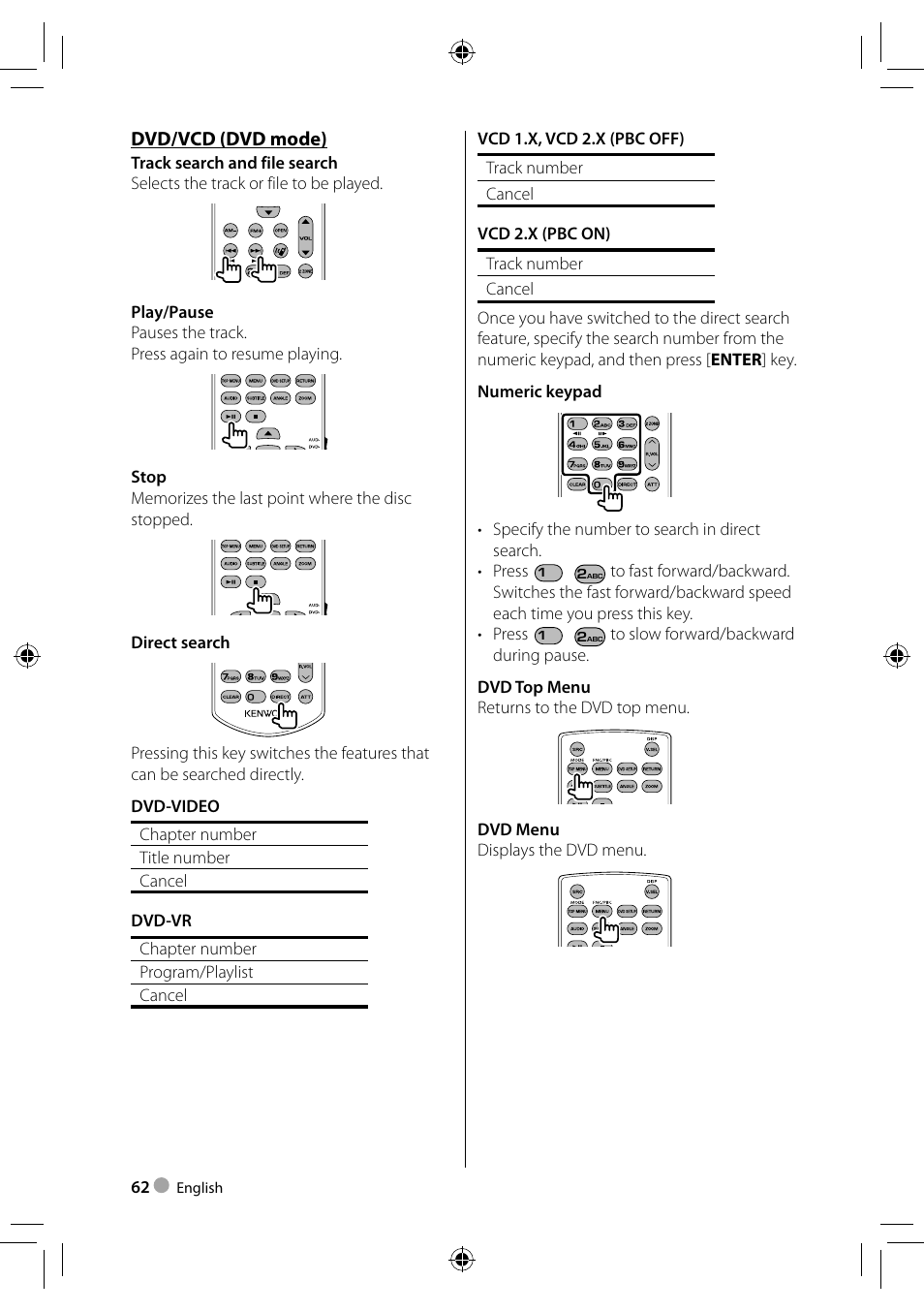 Kenwood DDX3023 User Manual | Page 62 / 84