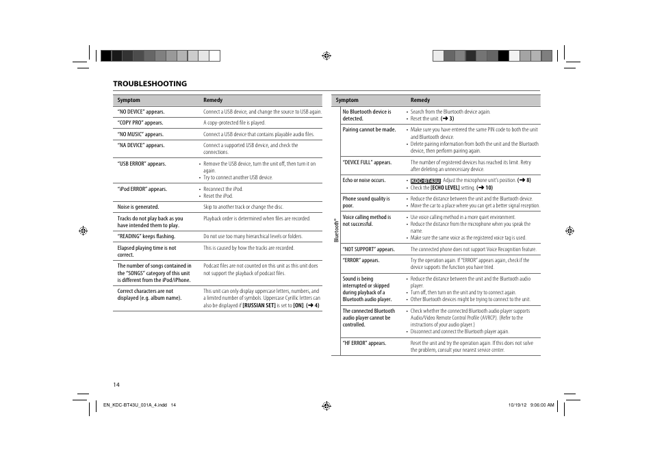 Kenwood KDC-BT33U User Manual | Page 16 / 19