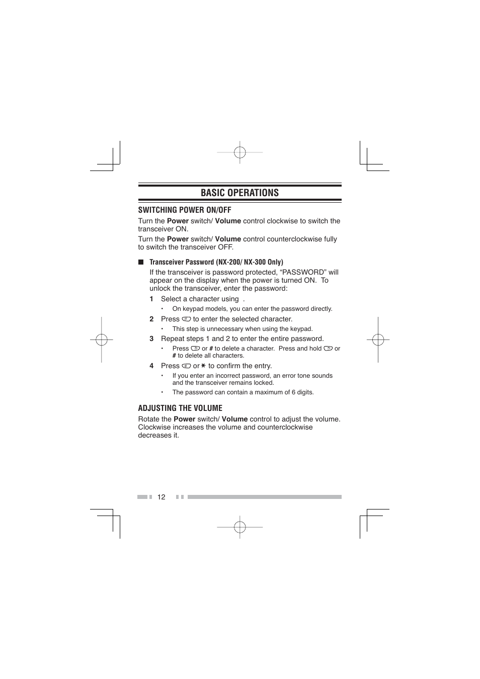 Basic operations | Kenwood NX-300SE User Manual | Page 23 / 47