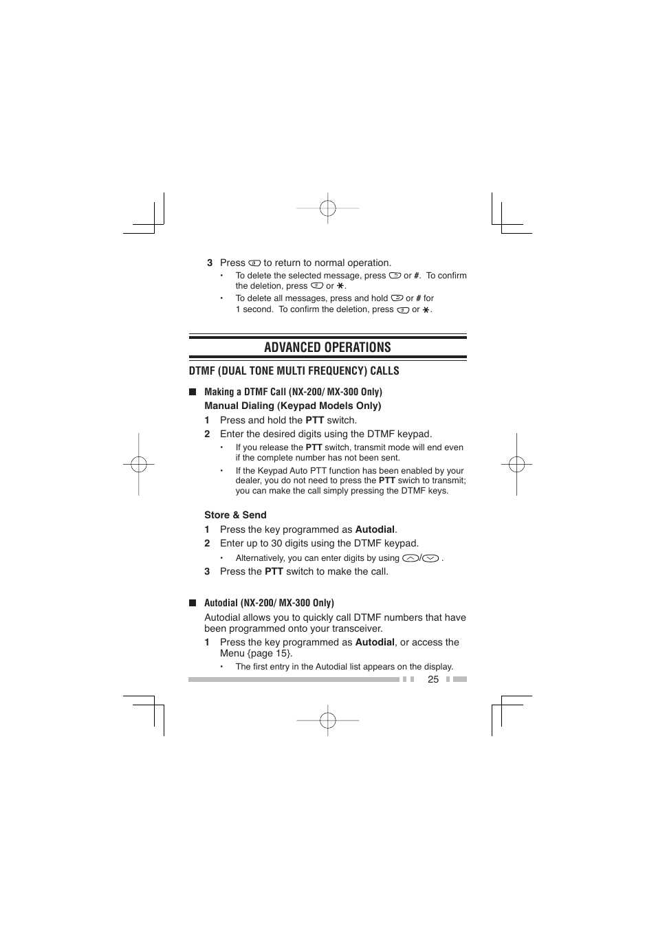 Advanced operations | Kenwood NX-300SE User Manual | Page 36 / 47