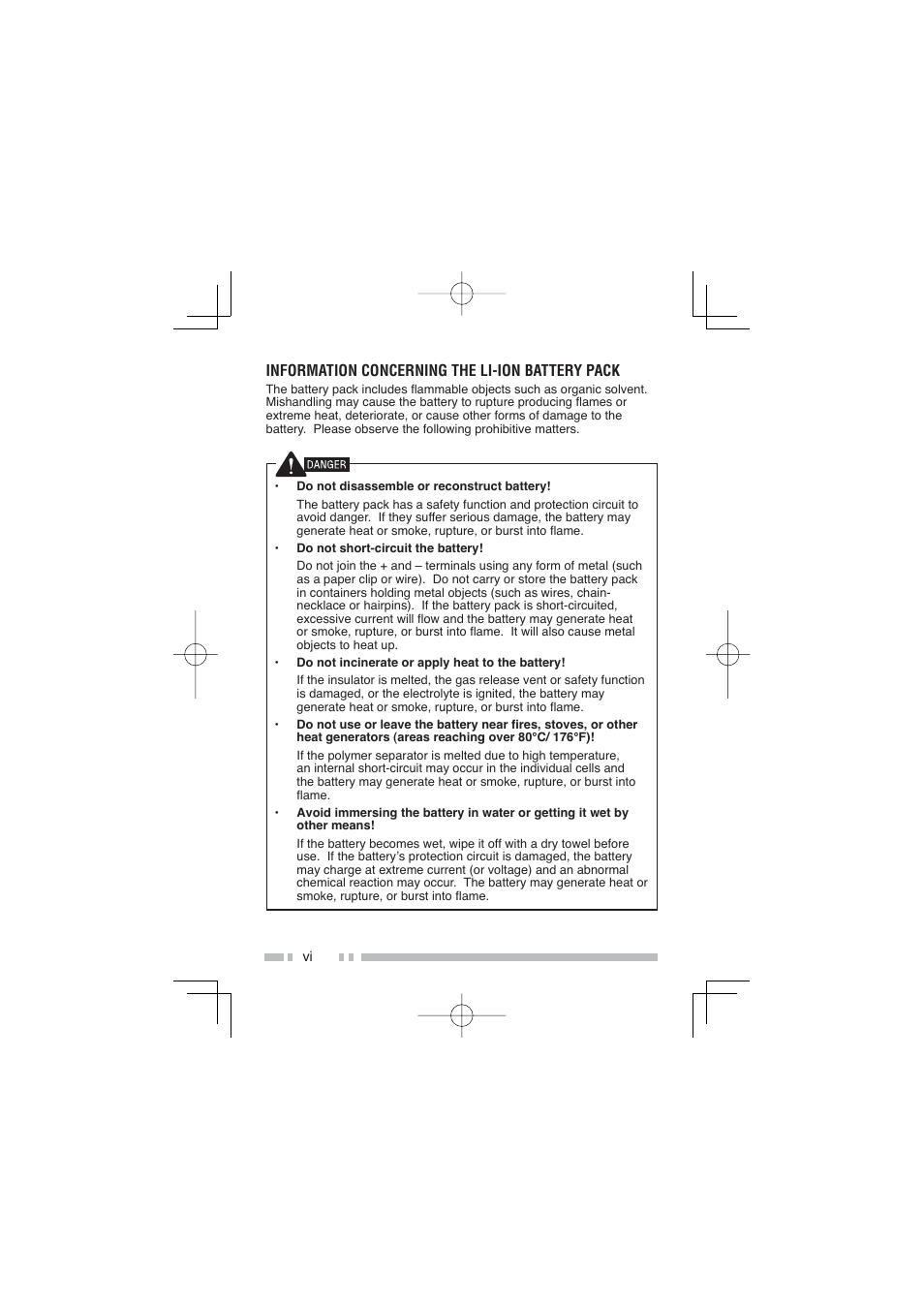 Information concerning the li-ion battery pack | Kenwood NX-300SE User Manual | Page 9 / 47