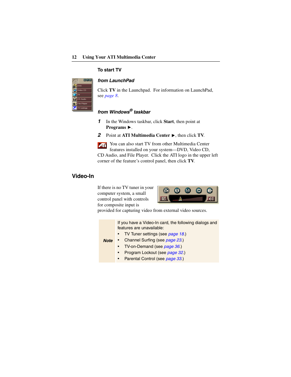 Video-in | ATI Technologies 137-40188-60 User Manual | Page 12 / 96