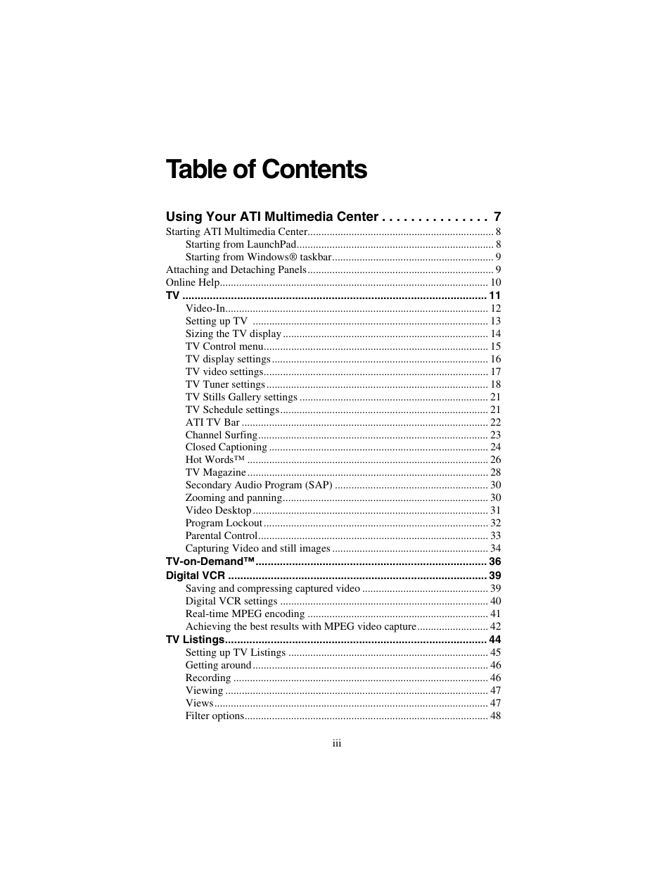 ATI Technologies 137-40188-60 User Manual | Page 3 / 96