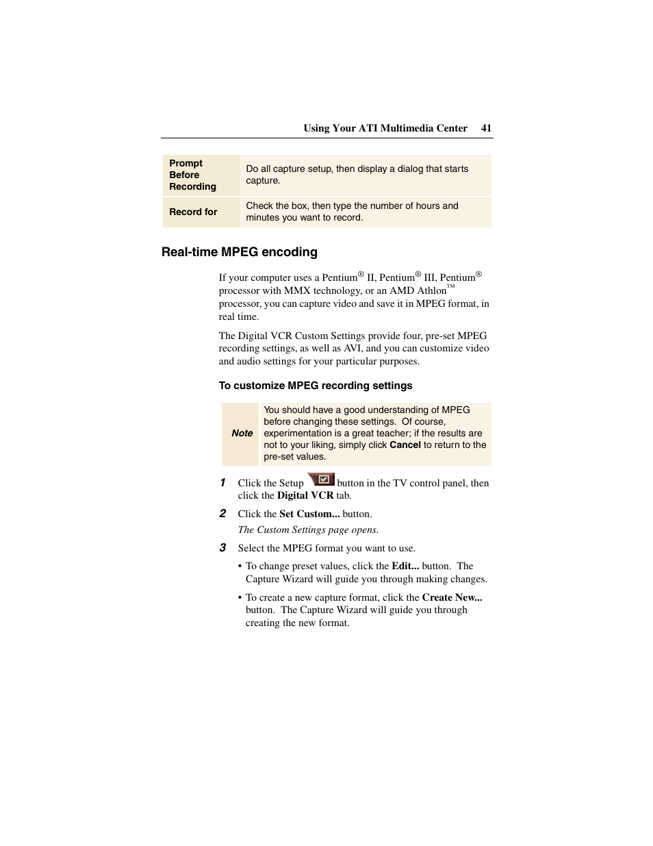 Real-time mpeg encoding | ATI Technologies 137-40188-60 User Manual | Page 41 / 96