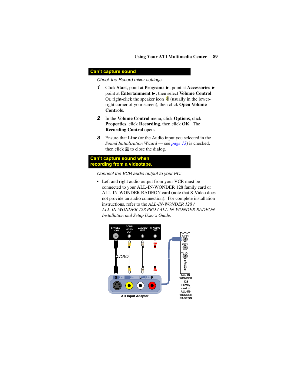 Using your ati multimedia center 89 | ATI Technologies 137-40188-60 User Manual | Page 89 / 96