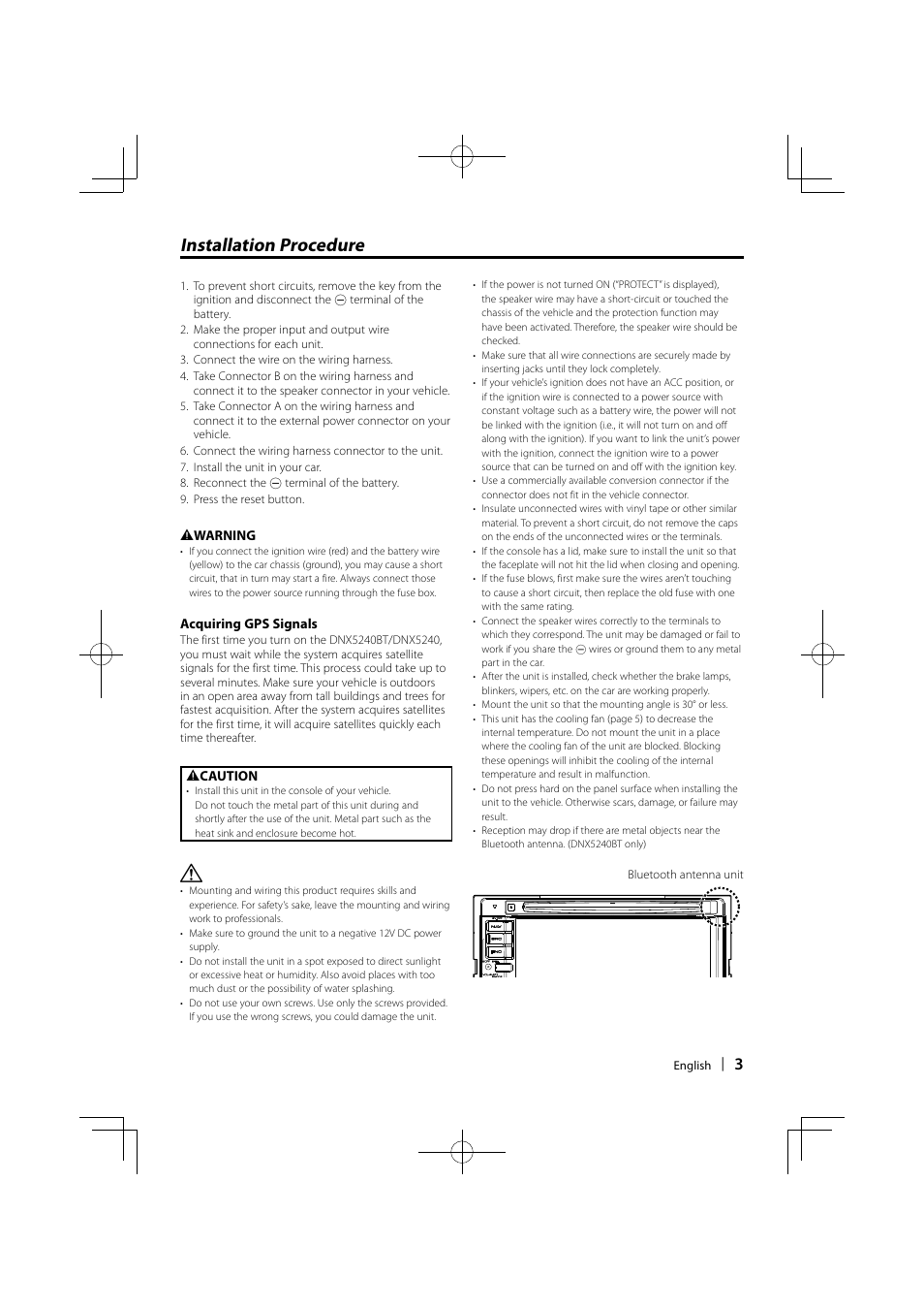 Installation procedure | Kenwood DDX5024 User Manual | Page 3 / 12