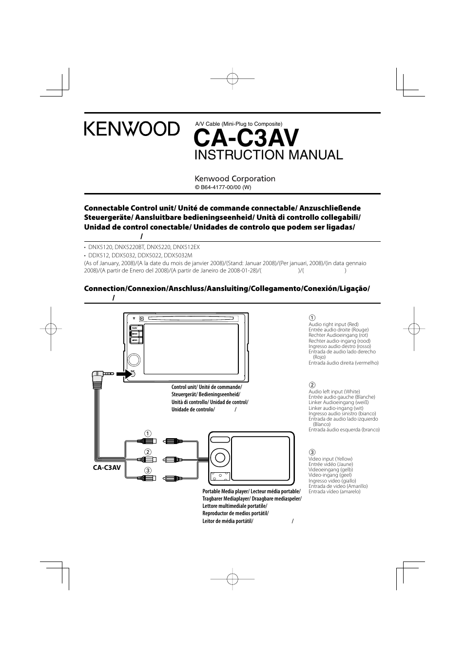 Ca-c3av, Instruction manual | Kenwood CA-C3AV User Manual | Page 2 / 2