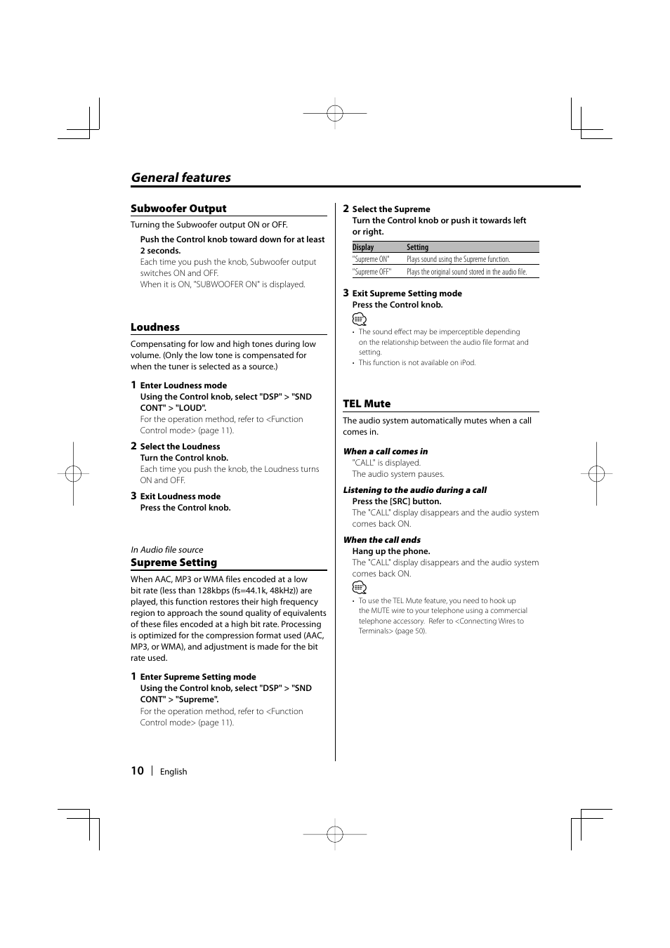 General features | Kenwood KDC-W9537U User Manual | Page 10 / 56