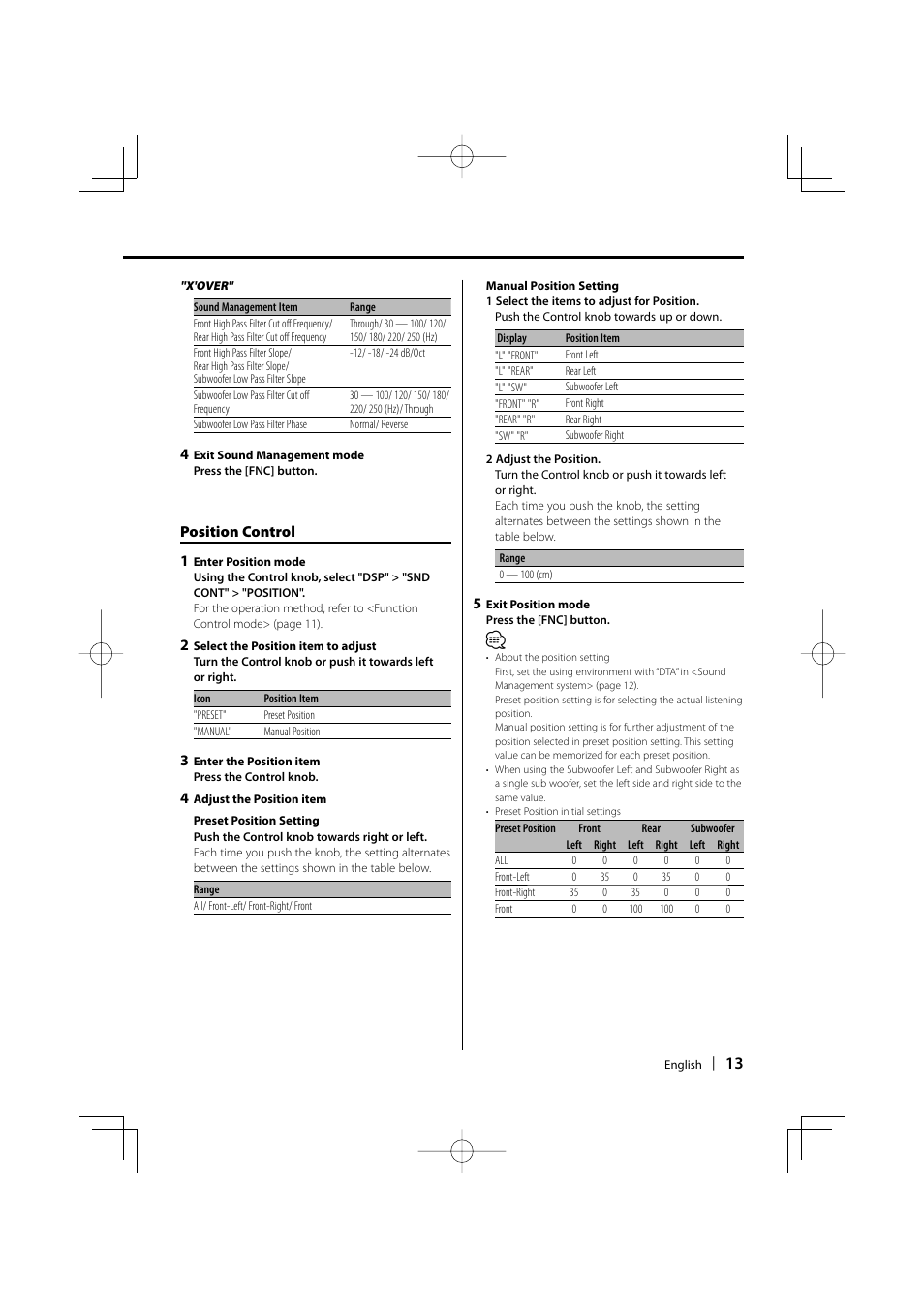 Position control 1 | Kenwood KDC-W9537U User Manual | Page 13 / 56