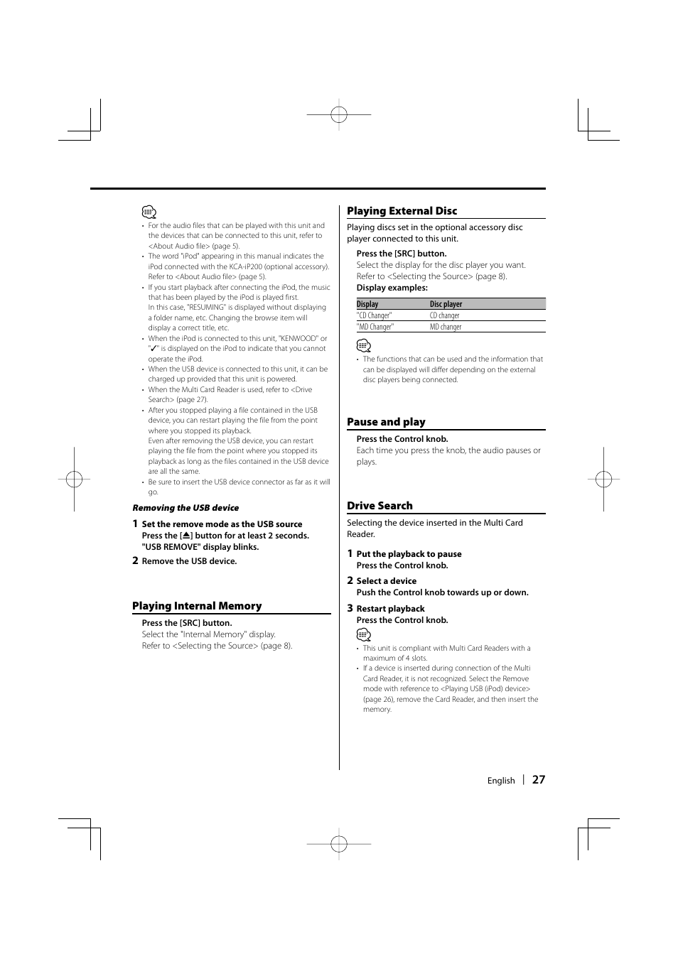 Kenwood KDC-W9537U User Manual | Page 27 / 56