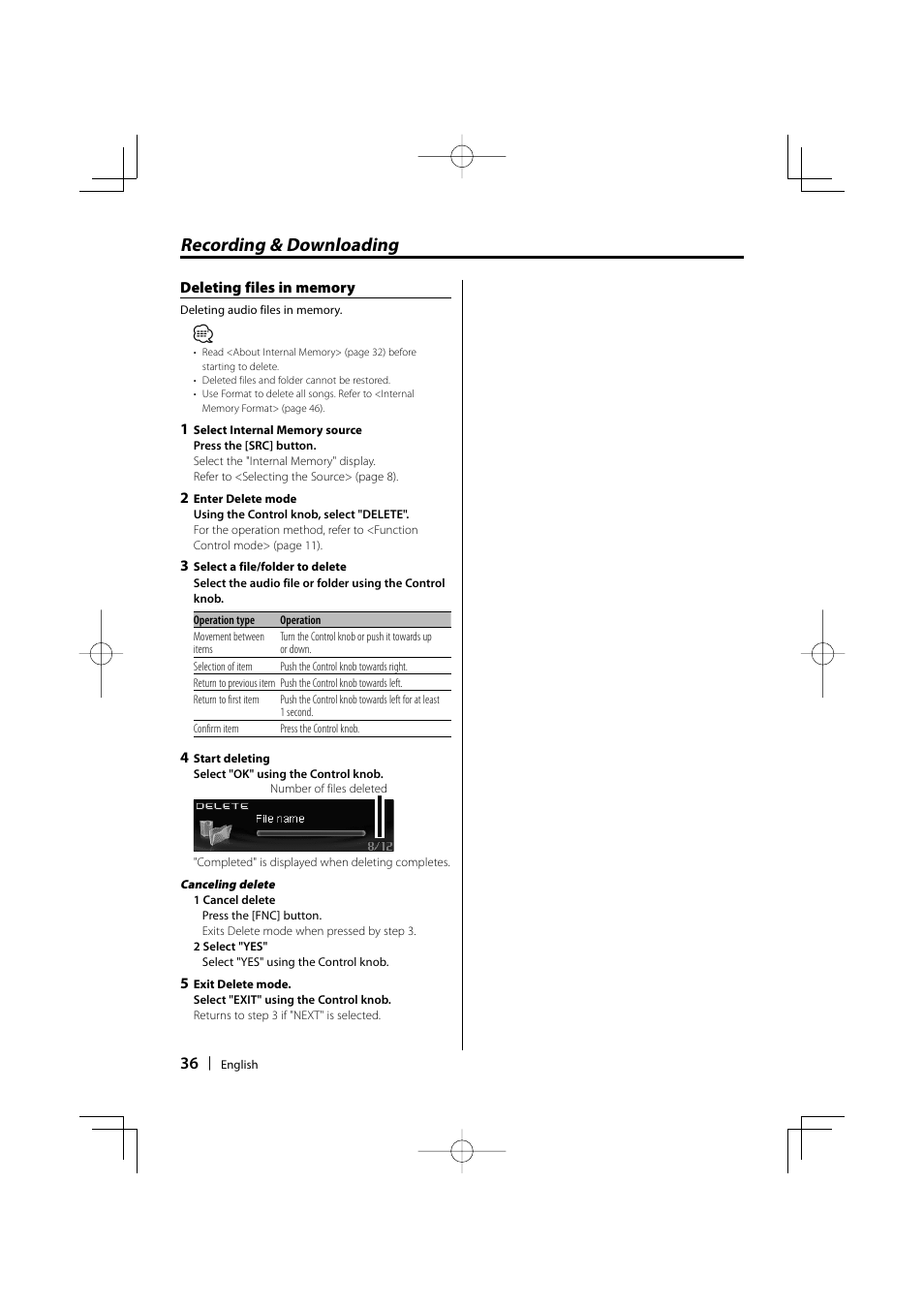 Recording & downloading | Kenwood KDC-W9537U User Manual | Page 36 / 56