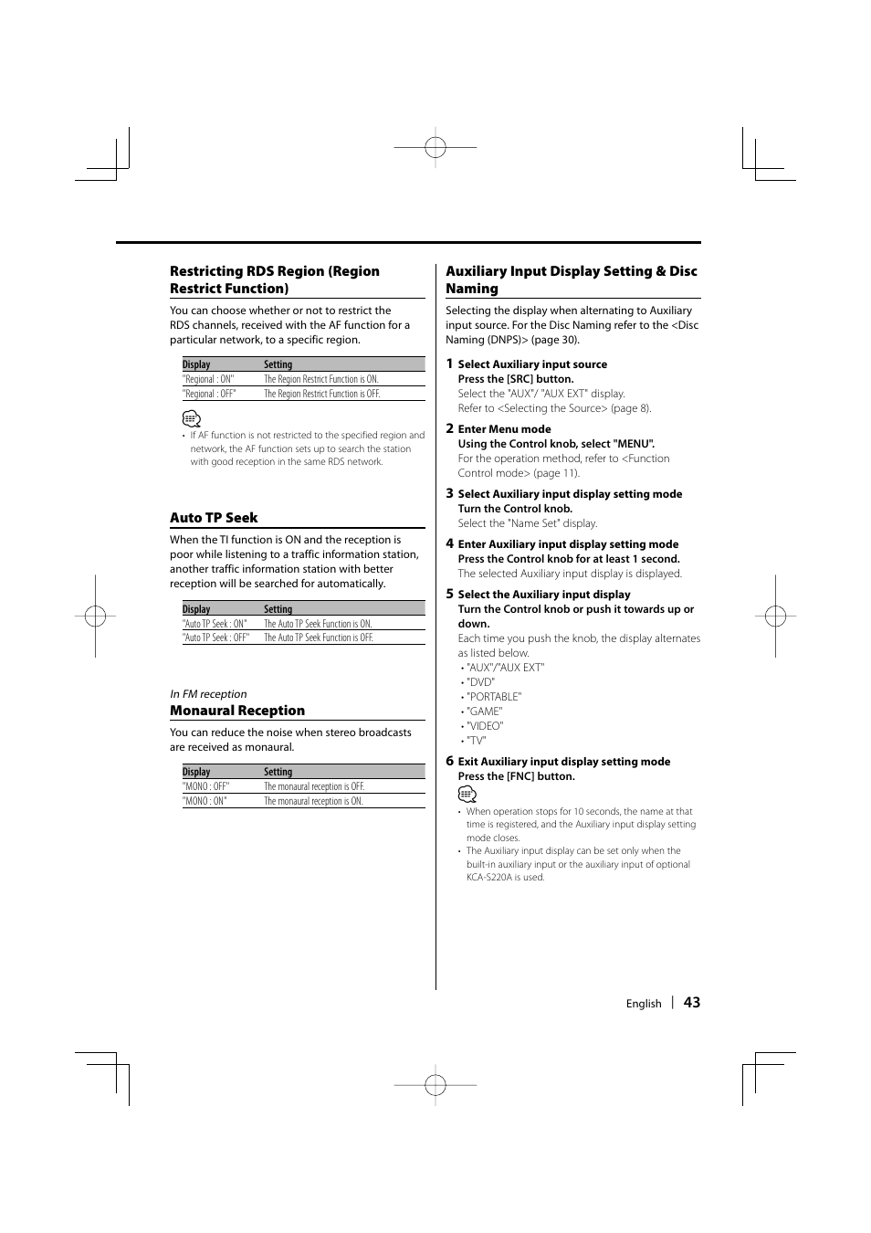 Kenwood KDC-W9537U User Manual | Page 43 / 56