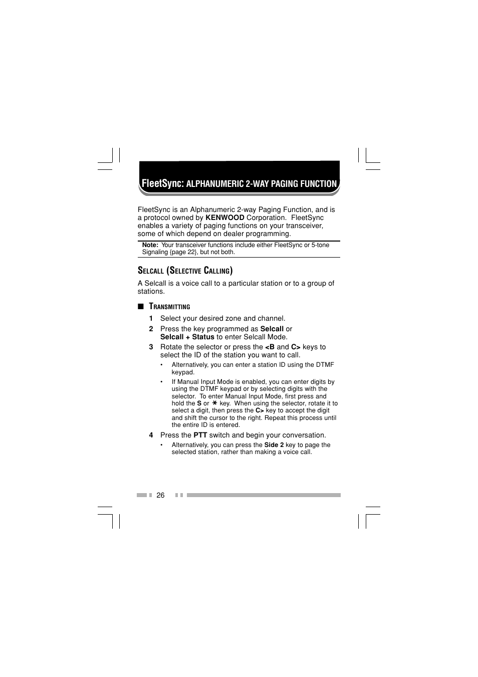 Fleetsync | Kenwood TK-2180E User Manual | Page 33 / 51
