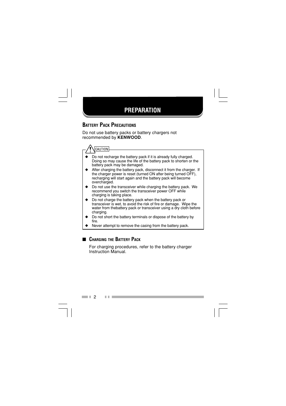Preparation | Kenwood TK-2180E User Manual | Page 9 / 51