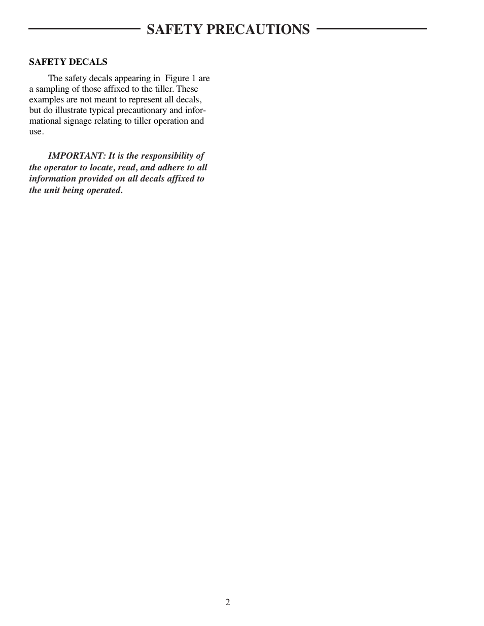 Decals, Safety precautions | ATI Technologies Preseeder 365 User Manual | Page 8 / 29