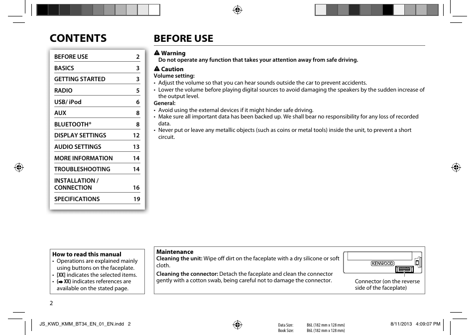 Kenwood KMM-BT34 User Manual | Page 4 / 21